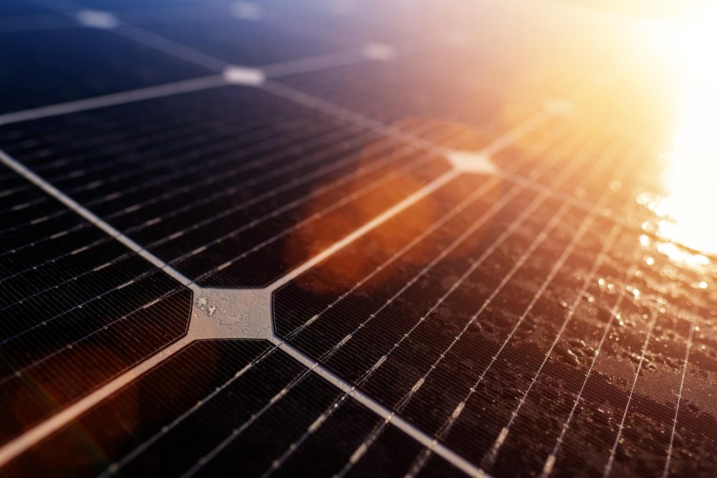 solar panels in the sun